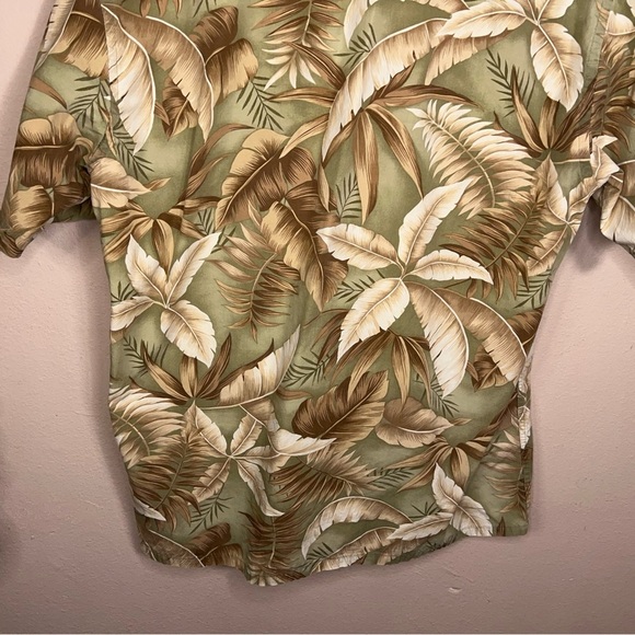 Vintage Medium Pierre Cardin Hawaiian Short Beige Olive Tropical Print Mens - Picture 7 of 14